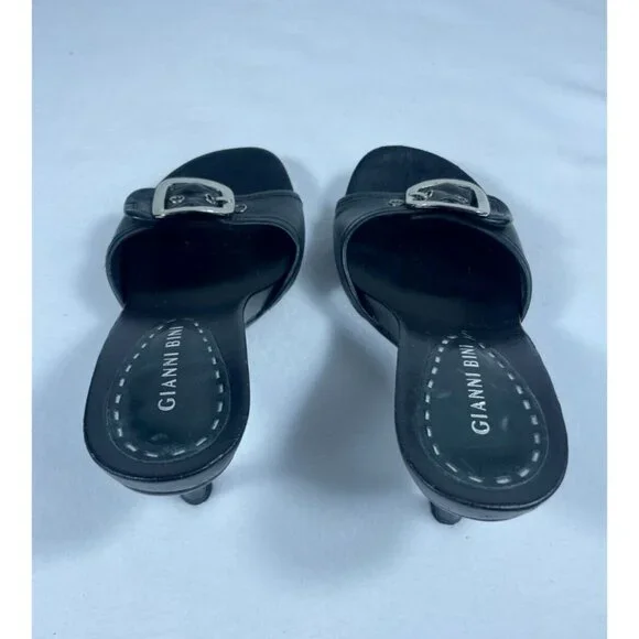 Gianni Bini Black Heeled Mules - Picture 3 of 7